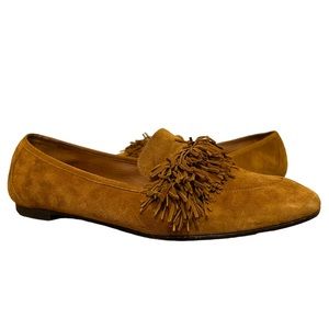 Aquazzura Wild Thing Suede Fringe Loafer | 7 | 39